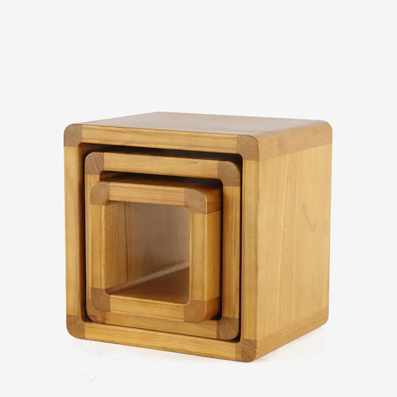 Mortise Tenon Japanese Round Stool with 100kg Load  Silent Anti Slip Pad,Eco Coated Solid Wood, Creative Ottoman for Living Room