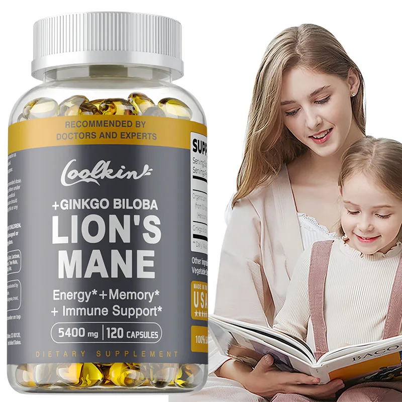 Lion's Mane Mushroom Capsules - Supports Brain Health, Improves Mental Clarity, and Enhances Memory and Concentration