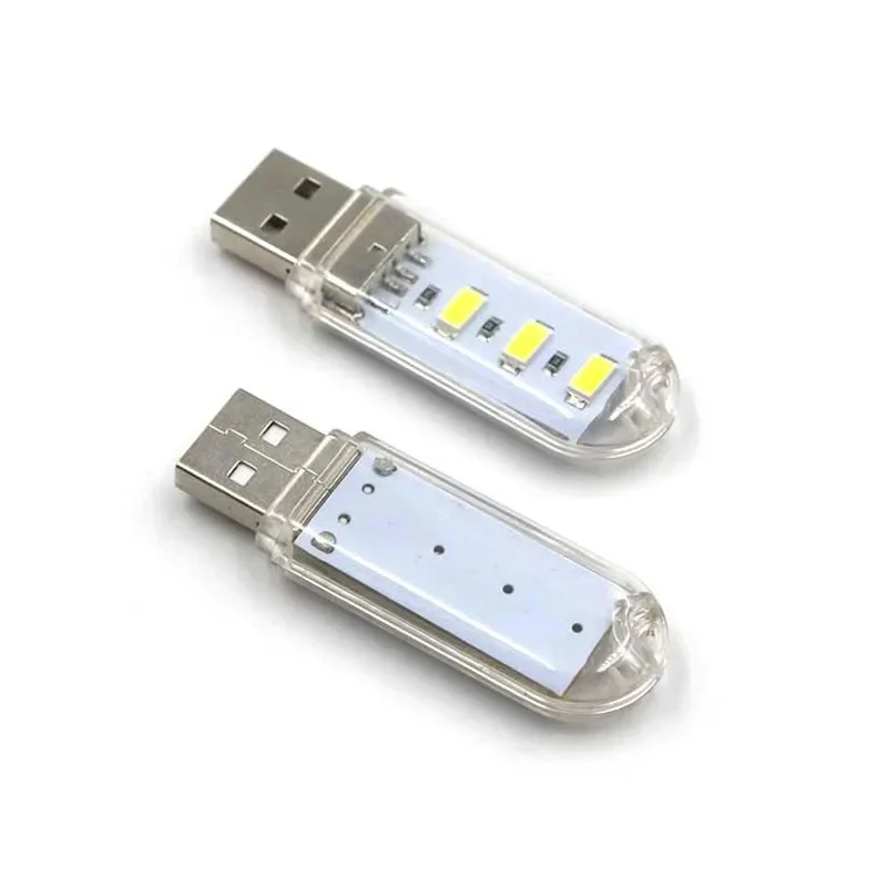 2/4/5pcs Mini USB Plug 3 LED Lamp 5V Portable Eye Protection Book Light Computer Mobile Power Charging USB Reading Night Light