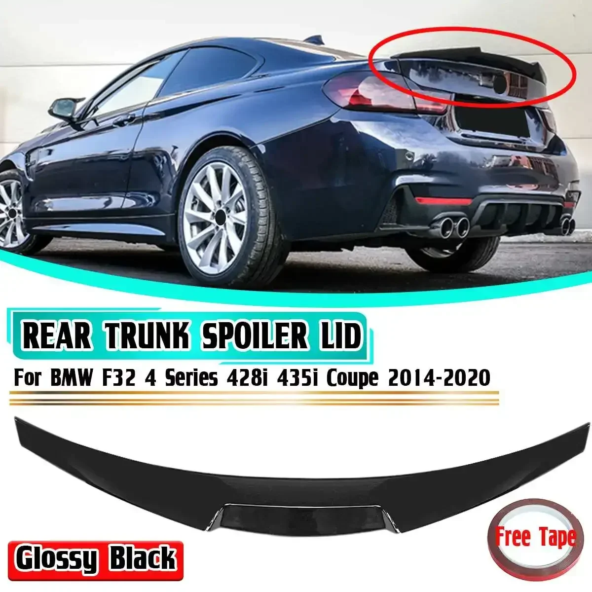 

New 428i Car Rear Trunk Spoiler Lid M4 Style For BMW F32 4 Series 428i 435i Coupe 2014-2020 Rear Trunk Spoiler Boot Lip Body Kit