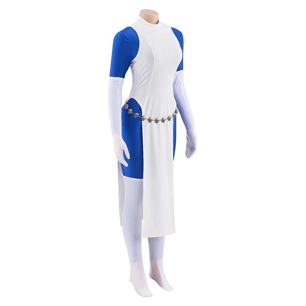 Movie Cosplay Mystique Cosplay Costume Spandex Bodysuit With White Dress Adult Women Halloween Mystique Sexy Fighting Set view 2