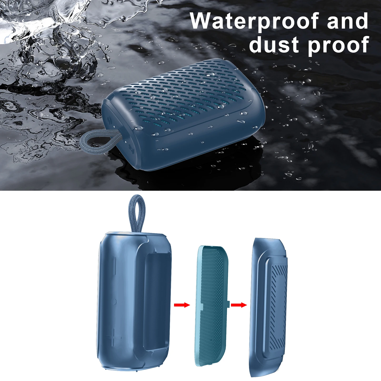 WISE TIGER-minialtavoz Bluetooth Q06P, portátil, para exteriores, IPX7, resistente al agua, sonido fuerte, inalámbrico, TWS, emparejamiento Dual