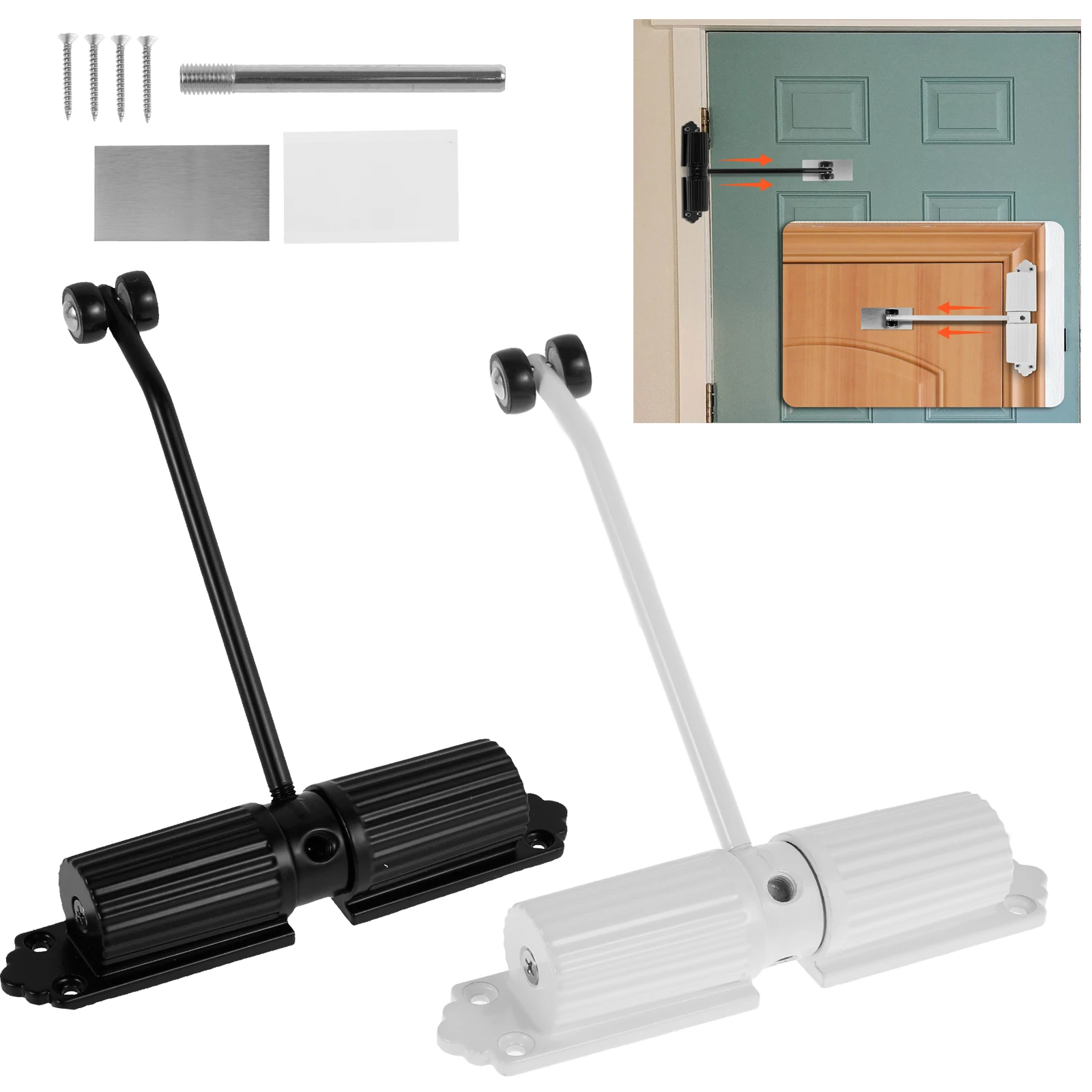 

1/2pcs Automatic Door Closer Adjustable Double Spring Closer Interior Exterior Door Hinge Stopper Safety Fire Self Closing Doors