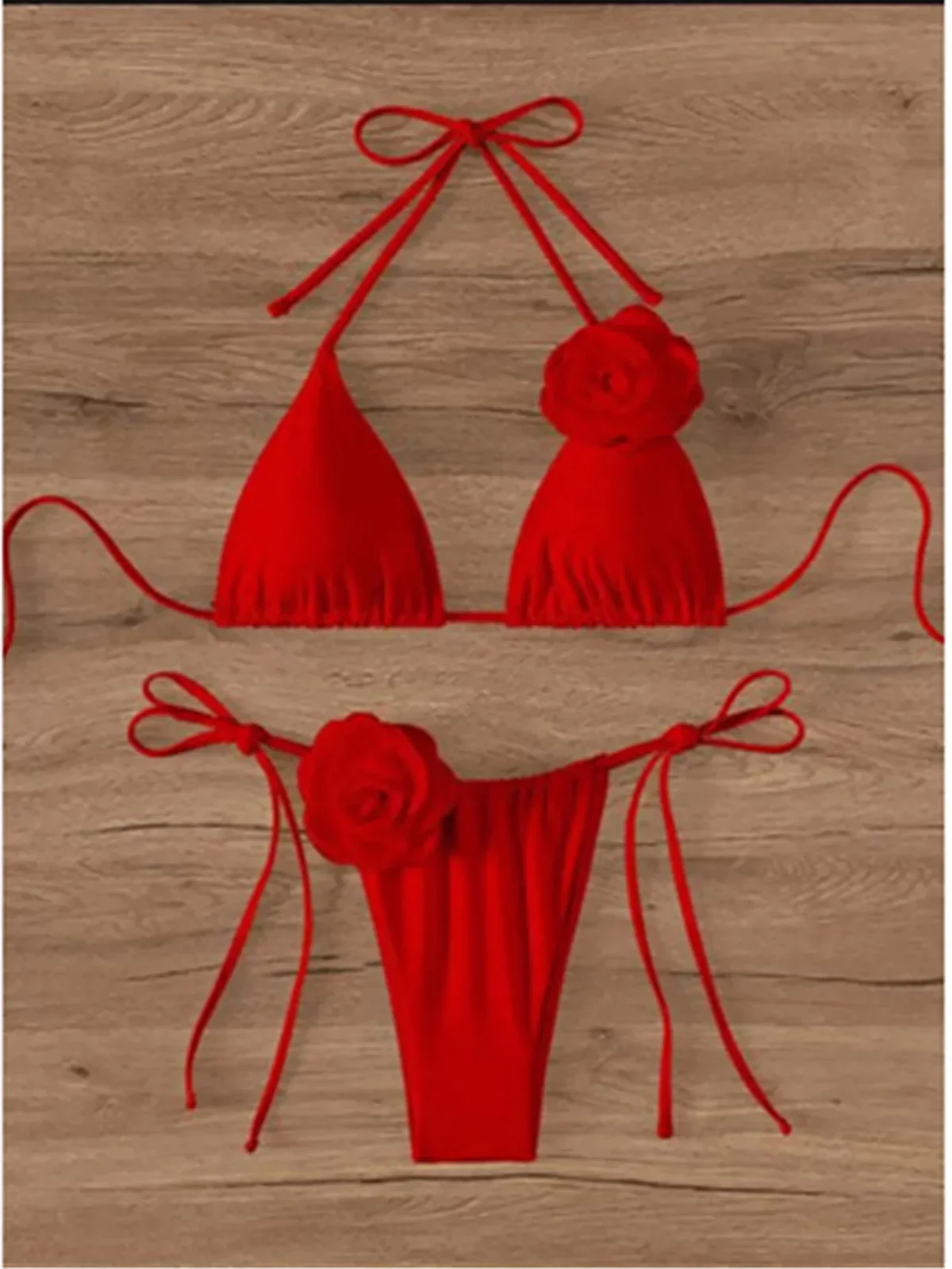 

Flowers Halter Strappy Bikini Women Swimwear Female Swimsuit Two-pieces Bikini set Bather Bathing Suit Swim