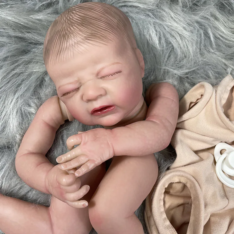 

18Inches Already Painted Reborn Doll Kit Odessa 3D Painted Skin Handmade Doll Parts with Cloth Body Bebe Kit Reborn Supply