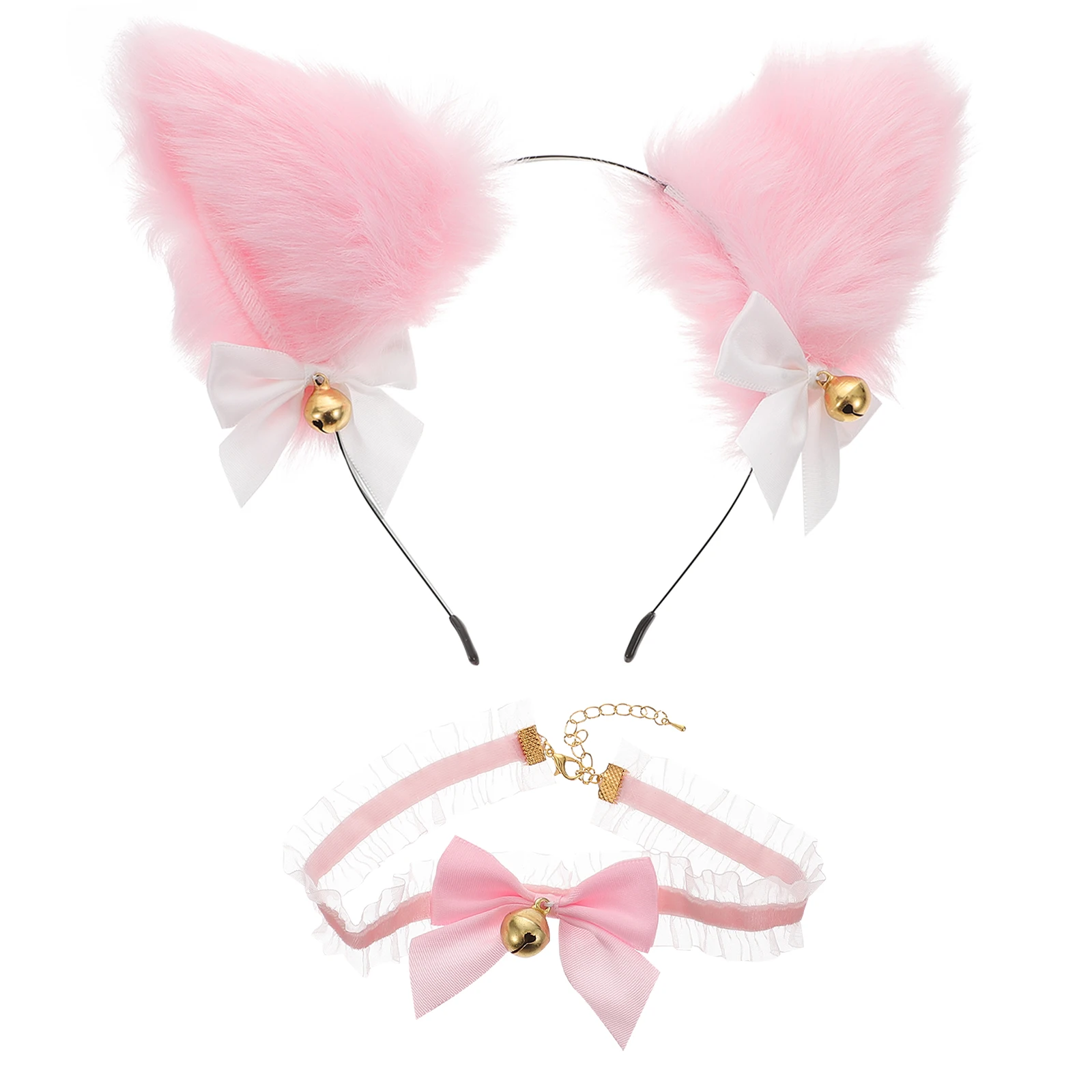 

Headb Bell Cat Ears Headb Choker Set Animal Ear Headdress Cosplay Accessories Party Decorations