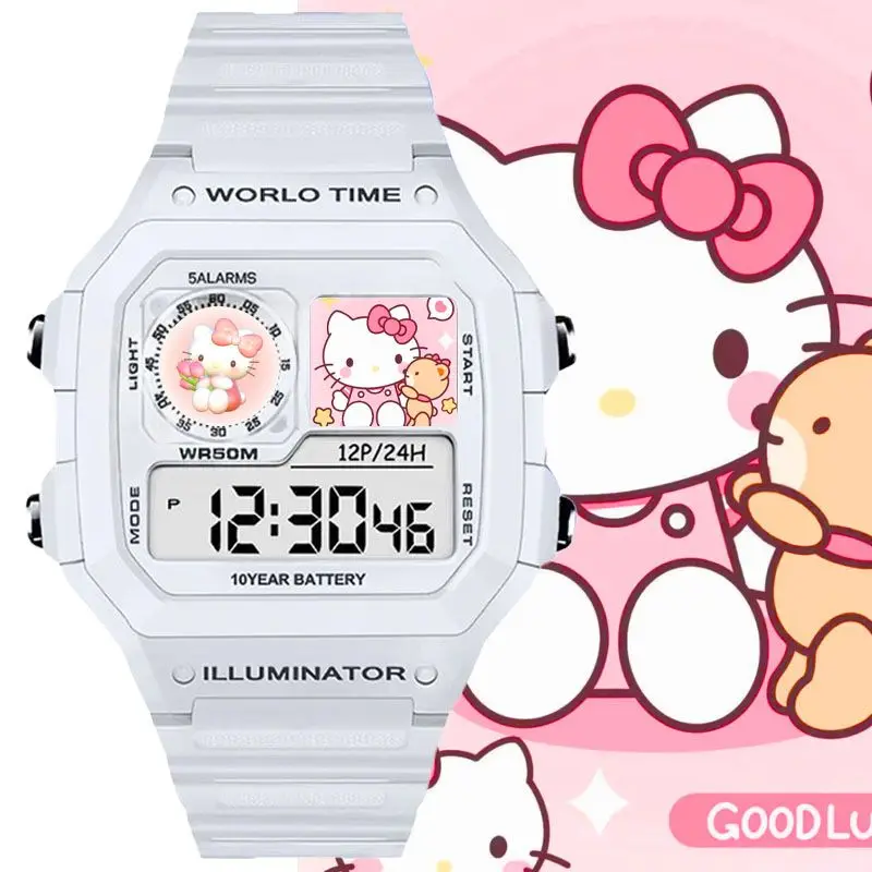 ساعة سانريو هالو كيتي كورومي ماي ميلودي إبداعية عالية القيمة مطبوعة برسوم كارتونية للطلاب ساعة يد رياضية ذكية مقاومة للماء هدية #4