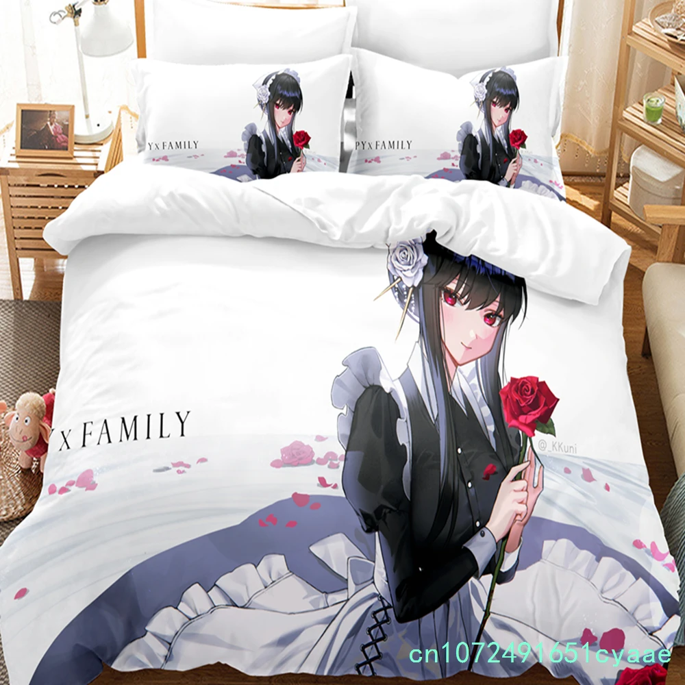 SPY×FAMILY Bedding Set Anime Quilt Cover Single Double Queen King Size With Pillowcase Boys Girls Bedspread
