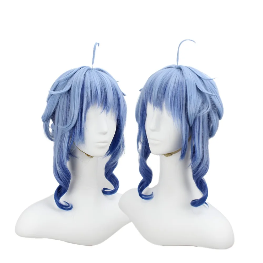Genshin Impact Ganyu Cosplay Wig Haideng Festival Plum Blossom Blue Black Gradient Hair