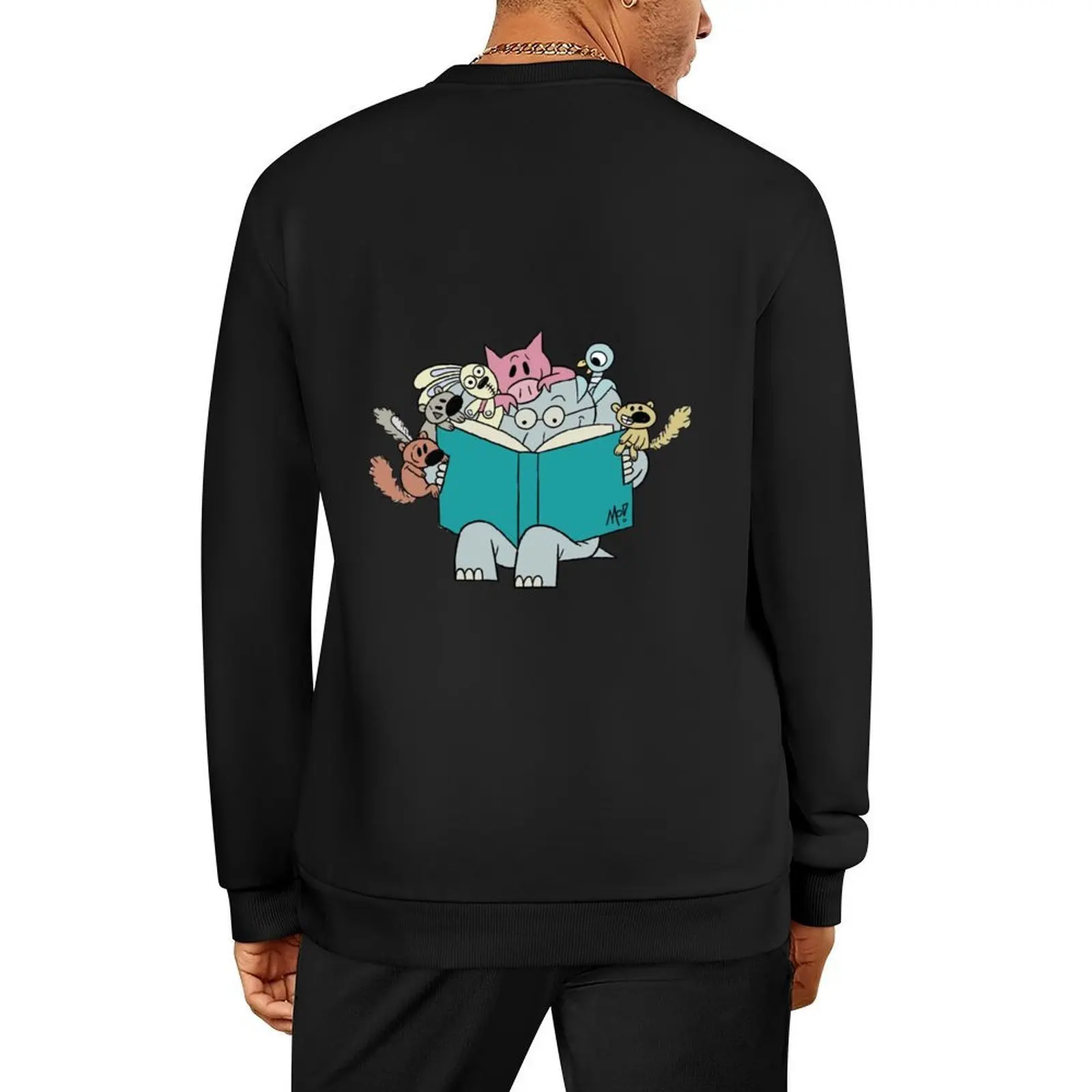 

elephant and piggie Pullover men's winter sweater fashion men aesthetic clothing men clothes sweatshirts