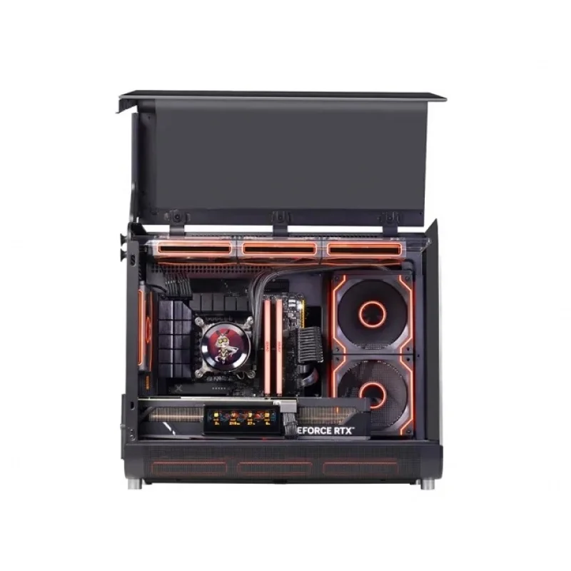 2025 New Cool Curved Glass Design Computer 360-Degree Surround View ATX/MATX Compatible Supercar-Looking Gaming Case PC