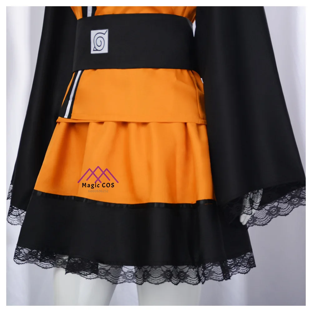 Anime Shippuden Cosplay Costume Uzumaki Role Playing Clothes Full Set Kimono Outfit for Women Adult Comic Con Halloween Party