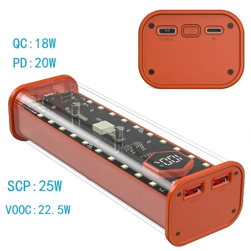 

21700 Battery Storage Box 4 Slots DIY Power Bank Box for 21700 Charger Dual USB Output TypeC Input 21700 Battery Holder Case