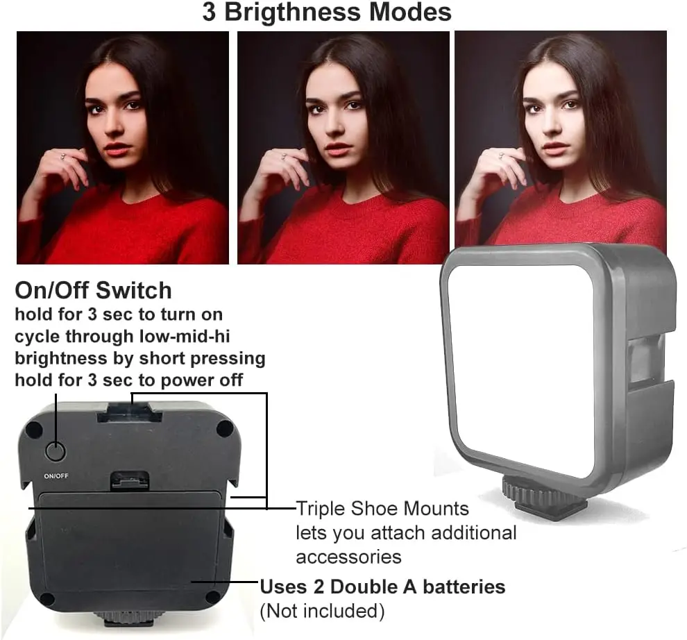 Kit Vlogging com Luz e Microfone, Pistol Grip Tripé, Estúdio de Luz LED, Mini Portátil Profissional, Vlogging