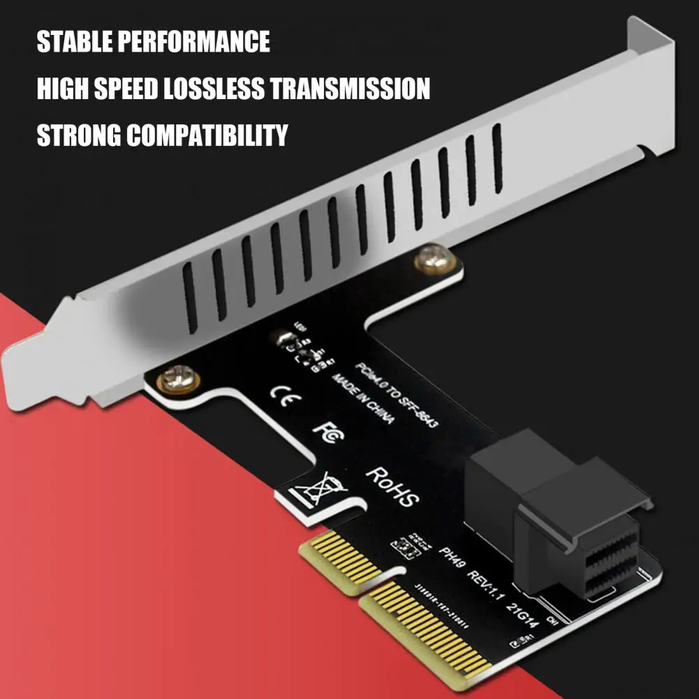 بطاقة توسيع Pcie محول الطاقة بطاقة توسيع Pcie X4 إلى Sff8643 عالية السرعة لمحول U2 Nvme Ssd الناهض العالمي