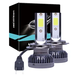 2Pcs LED H7 H4 Headlights COB H1 H3 H11 9012 9005 9006 Mini Fog Lights Auto Headlamps Lamps Universal For Cars Bulbs White