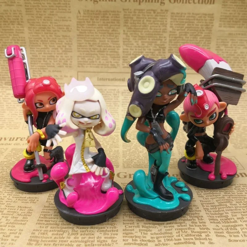 Oryginalne Splatoons Model figurki NS Ika Musume lalki Amiibo akcesoria do dekoracji blat dekoracji zabawka dla dzieci prezent