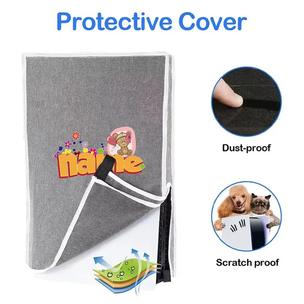 تخصيص أي اسم غطاء غبار بلاي ستيشن 5 PS5 لعبة وحدة التحكم الغطاء الواقي غطاء مقاوم للخدش أداة حماية المضيف #4