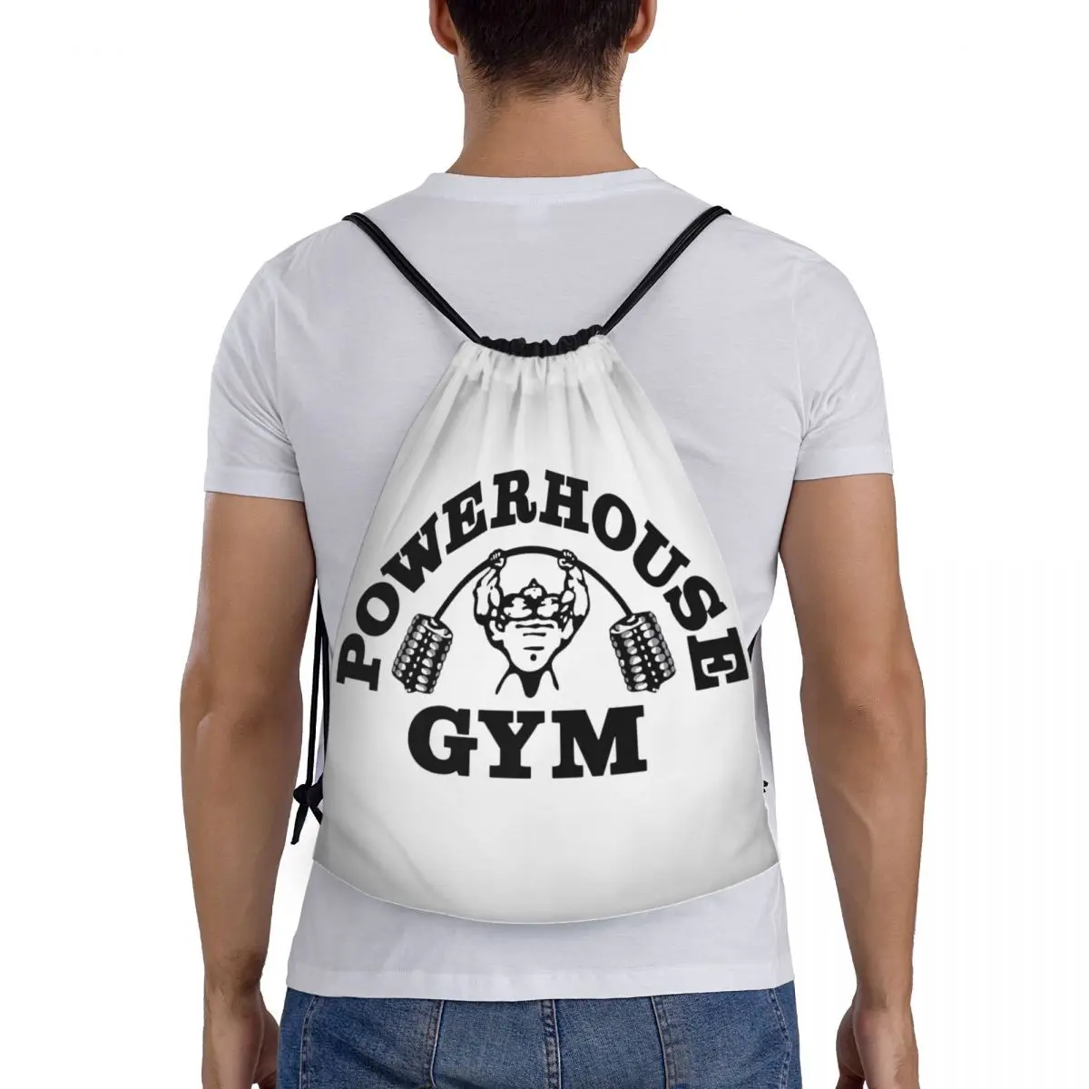 Powerhouse Gym Trekkoord Rugzak Vrouwen Mannen Gym Sport Sackpack Opvouwbaar Fitness Opbouwen Spier Training Tas Zak