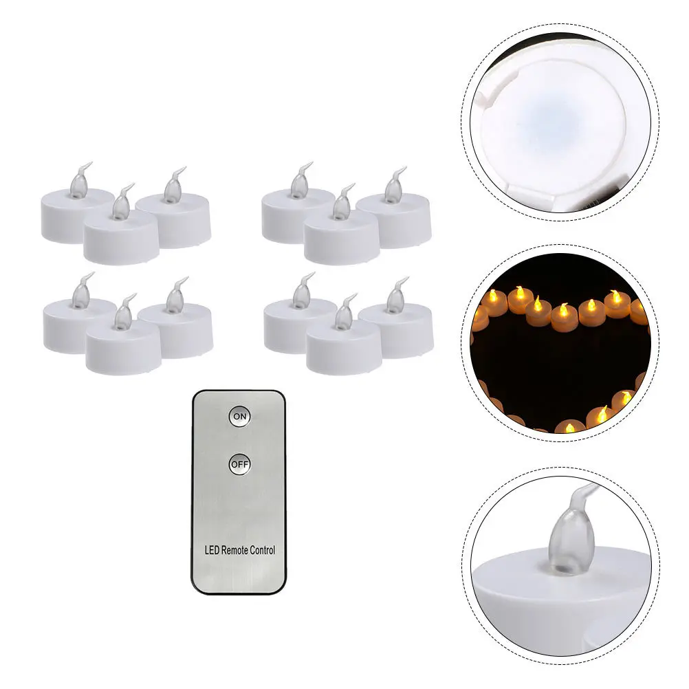 

12Pcs LED Lamp Electronic Premium White for Proposal Wedding Christmas Engagement Party Decorative LED Light