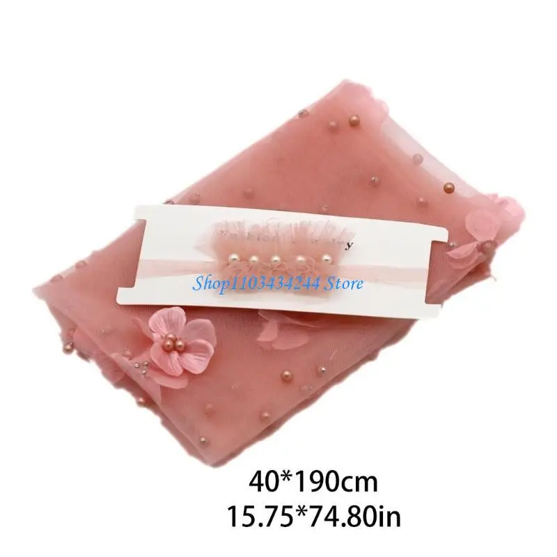 G2TC 2PCS 신생아 아기 사진 소품 머리띠 DIY 도구와 긴 랩 장식