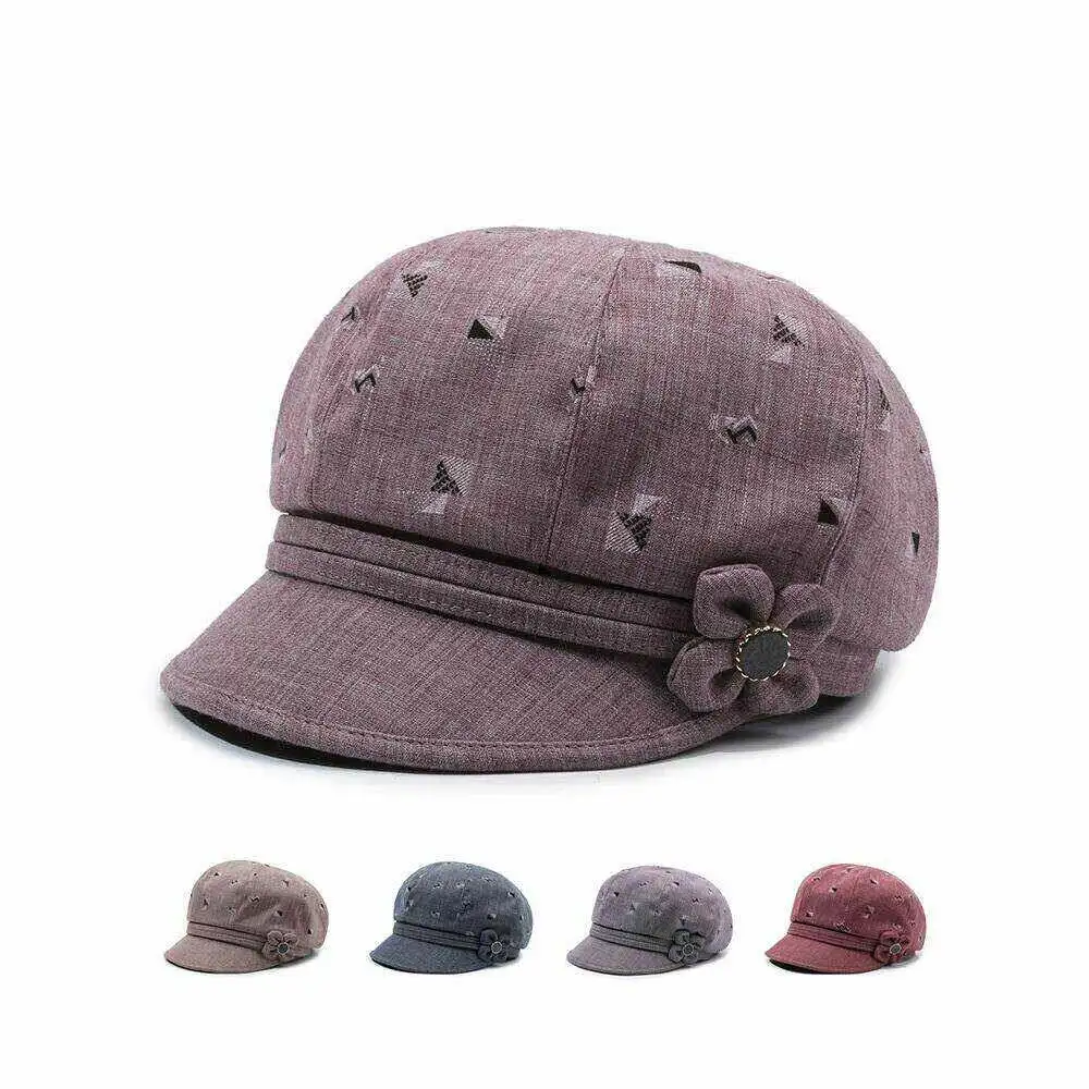 春秋冬春女性用帽子シャープピーク薄型モデル中高年女性高齢者祖母布帽子