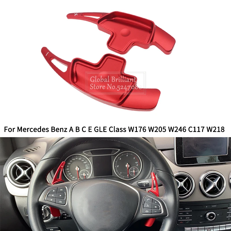 

2PCS Steering Wheel Shift Paddle Extension Replacement Shifters For Mercedes Benz A B C E GLE Class W176 W205 W246 C117 W218