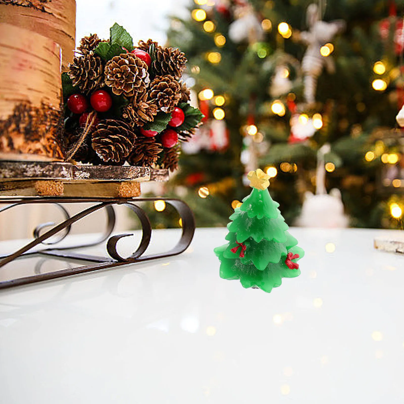 

30Pcs Resin Landscape Decor Christmas Microlandscape Ornament Creative Mini Tree for Indoor Outdoor Decoration