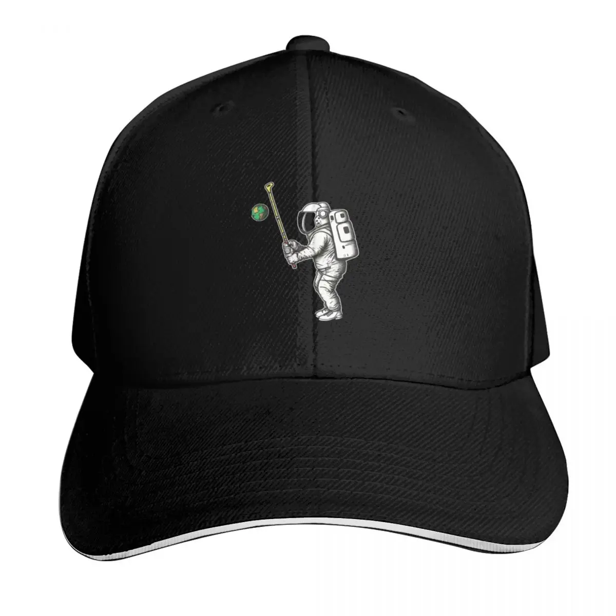 funny golf player, astronaut play golf, funny gift for golf player Baseball Cap Men Women Casual Summer Sport Sun Cap