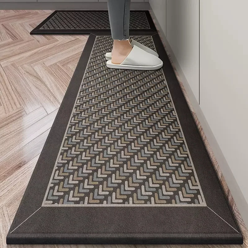 Luxury Vintage Kitchen Rug Kitchen Floor Mat Anti Slip Hallway Balcony Long Strip Area Rugs Entrance Door Mats For Living Room