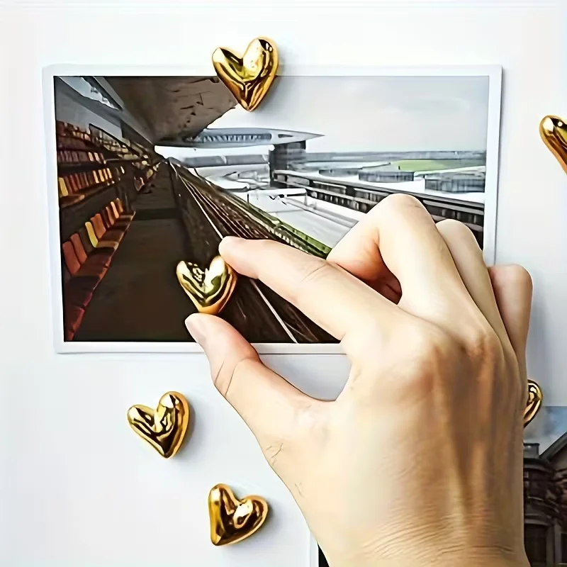 9-teiliges Herzförmiges Kühlschrankmagneten-Set - Magnete für Küche, Büro und Heimdekoration – Detail 3