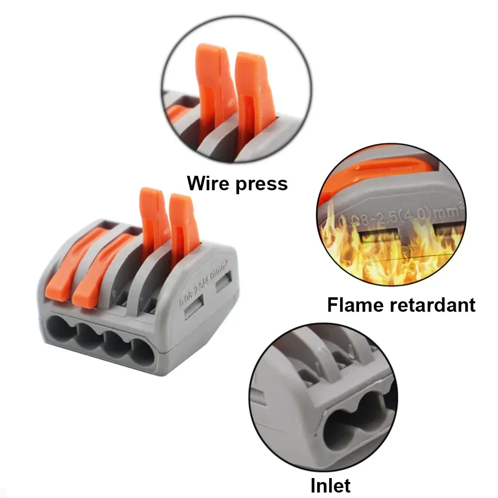 10/30/50/100pcs Push-in Electrical Wire Connector Terminal Block Universal Fast Wiring Cable Connectors For Cable Connection