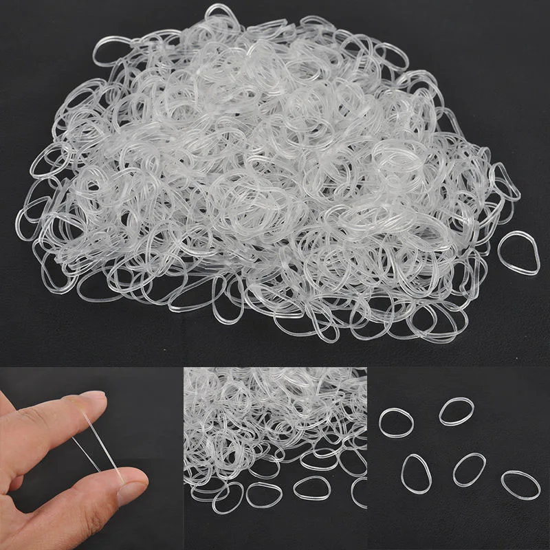 700Pcs/box Girls Cute Transparent Disposable Elastic Hair Band Children Ponytail Holder Hair Ring Rubber Bands Hair Accessories