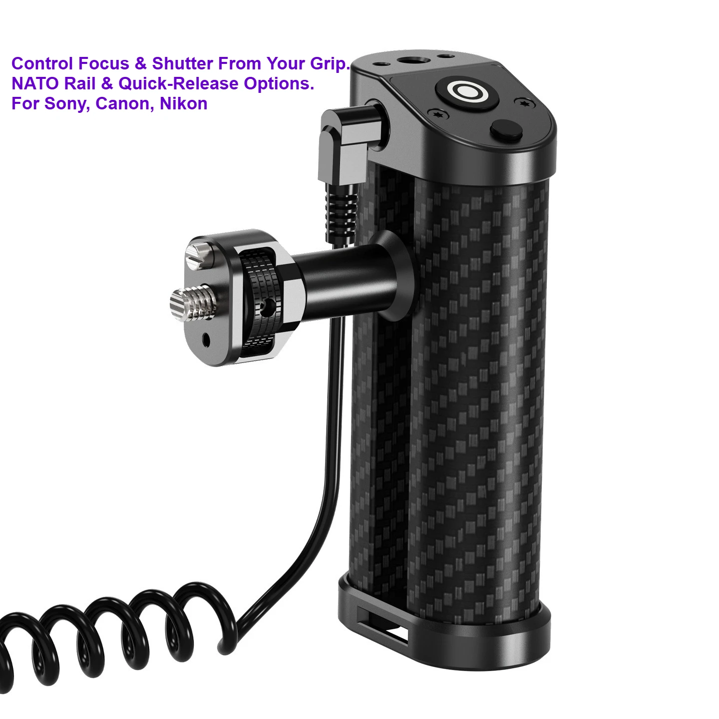 

Регулируемая по высоте ручка камеры, крепление на рейку НАТО для Canon R50 Nikon Z fc Sony ZV-E10, эргономичная ручка для стабильной записи видео