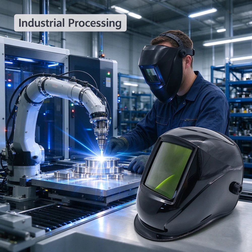 950-1100nm 1064nm OD8+ DIN4 Industrial Laser Protective Mask CE LB7+IR LB8 Laser Welding Helmet for Laser Welding Cutting