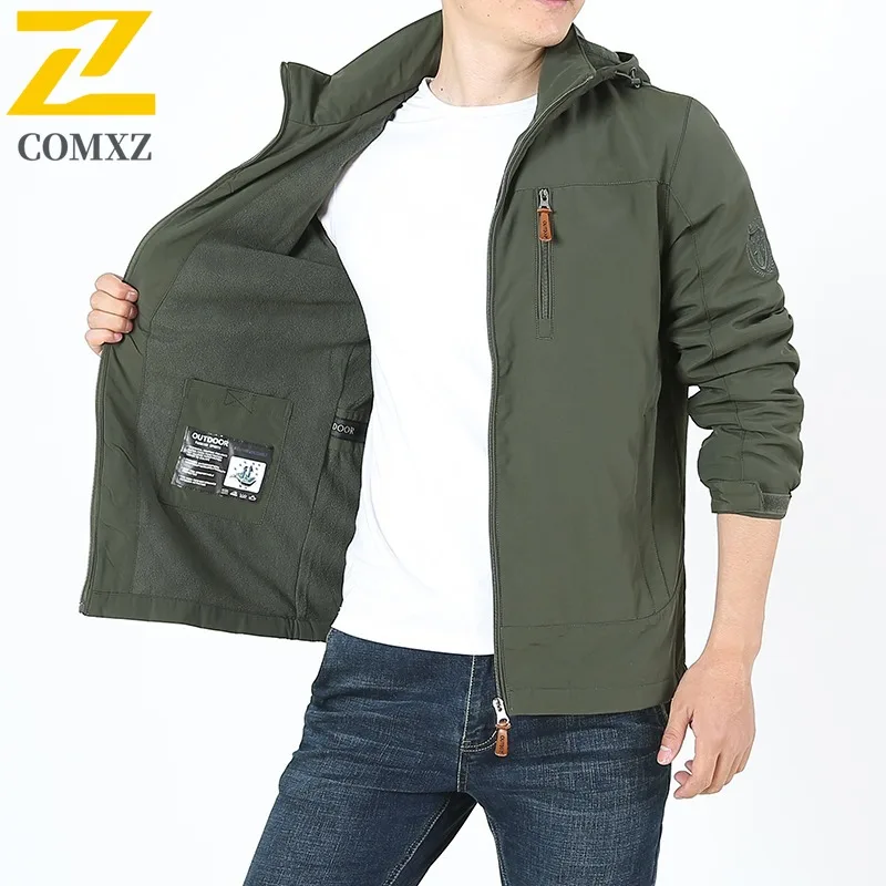 COMXZ Autumn 2025 Spring Autumn Thin Workwear Men All-Match Autumn Casual Jacket outdoor sports street lightweight windbreaker
