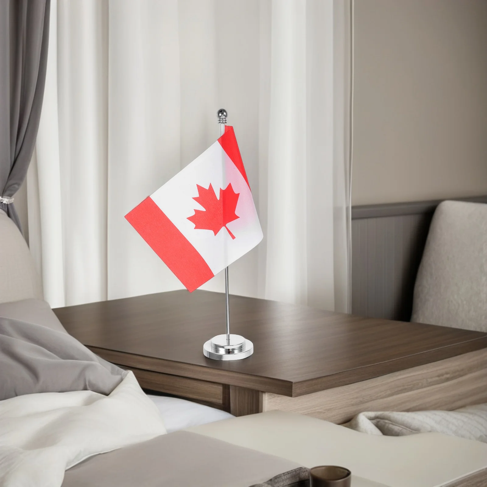 

Mini Canada Desk Decor Maple Leaf Tabletop Stand Small Office Home Decoration Canadian Flag Party Party Supplies