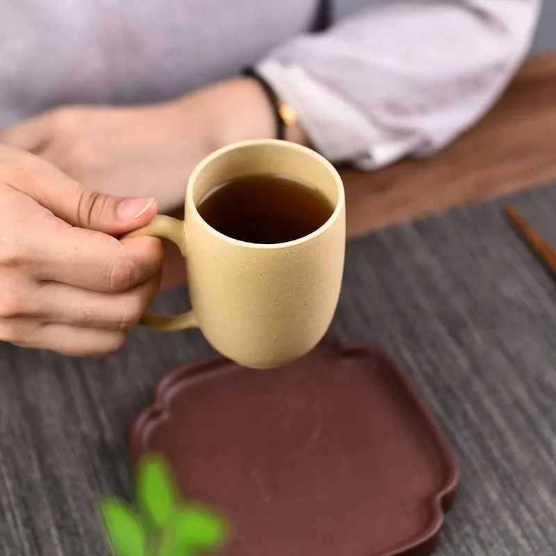 Pure handmade raw ore purple sand Kung Fu tea set tea cup office women's men with handle master