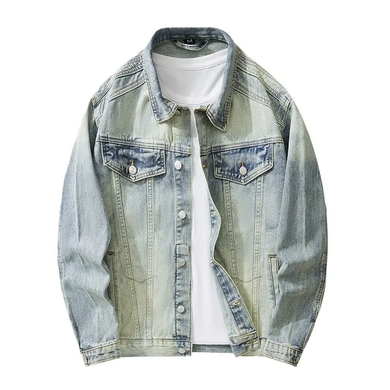 

Spring and autumn men's slim simple denim jacket youth cool denim jacket handsome jacket tops