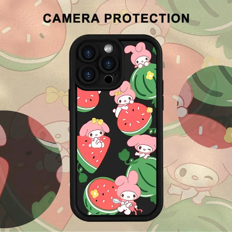 Funda de teléfono suave para iPhone XS Max 17 Air 16e 13 12 11 Pro 15 16 14 Plus XR Sanrio Melody Kuromi