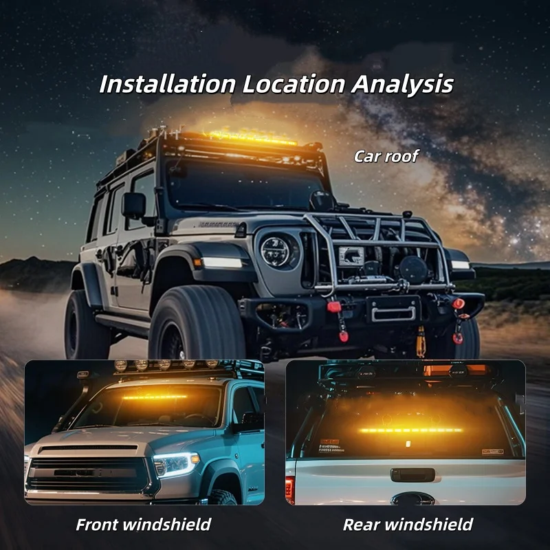 Car LED Color-changing Strobe Light Windshield Strobe Lights for Truck Emergency Hazard Lamps Signal Warning Light