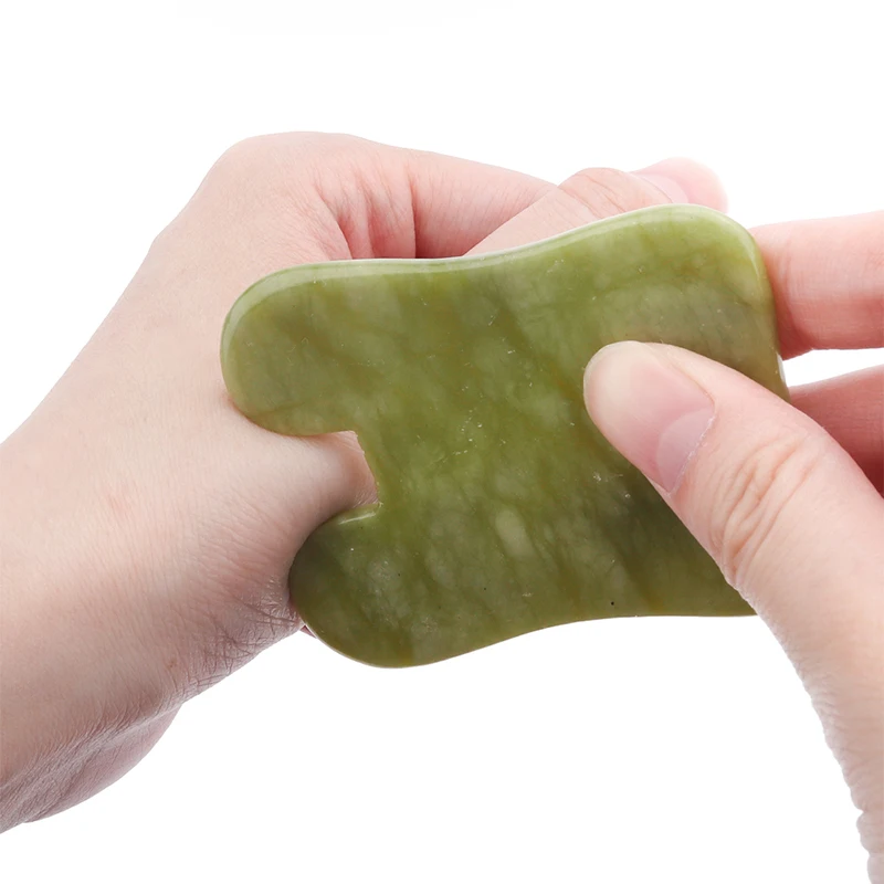 Natural Green Xiuyu Gua Sha Board Jade Stone Massager For SPA Acupuncture Body Scraping Gouache Scraper Facial Beauty Tool