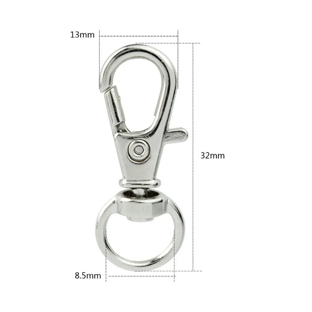 

35pcs Swivel Keyrings Clasps Zinc Alloy Trigger Snap Hooks Lobster Claw Keychain Durable Light For Purse Backpack Dog Collar