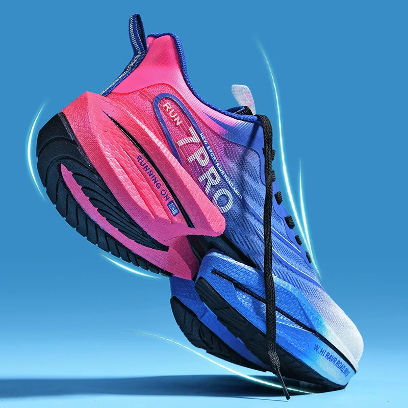 NEW Sports Running Shoes Men Marathon Breathable Comfortable Women Athletic Training Outdoor Sneakers Air Cushion Carbon Plate