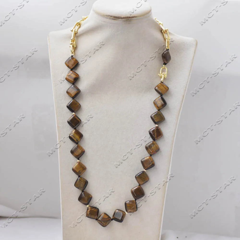 

Z13777 24-дюймовый желтый тигровый глаз квадратная цепочка для монет ожерелье браслет серьги ювелирные изделия на заказ