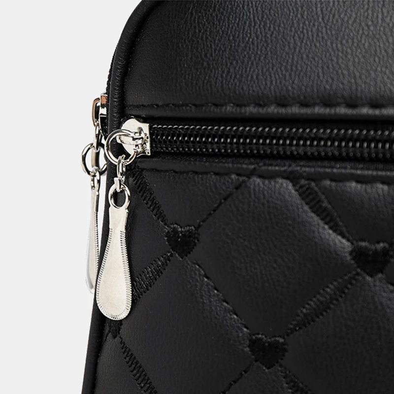 Women's Sling Shoulder Small Square Handbag Quilted Design PU Leather Crossbody Bag Versatile Messenger Bag