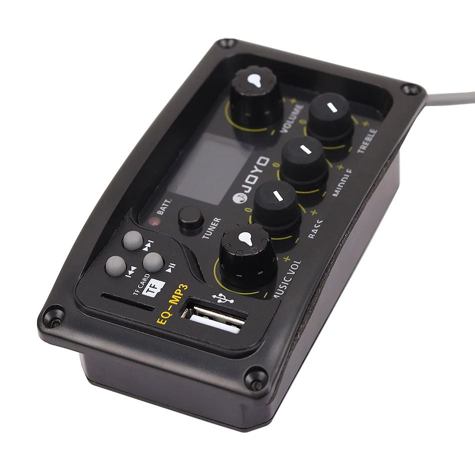 JOYO EQ-MP3 Acoustic Guitar Equalizer 3-band EQ Pickup with MP3 and Tuner Function LCD Display Bass Middle Treble Volune Adjust