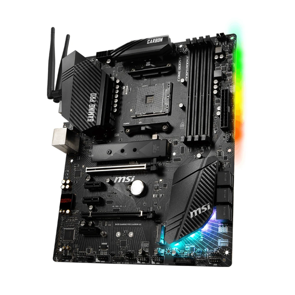 MSI B450 GAMING PRO CARBON AC Motherboard AMD B450 Supports 5950X 5800X3D 5700X 5600X 5600G CPU 4xDDR4 Micro ATX AM4 Mainboard