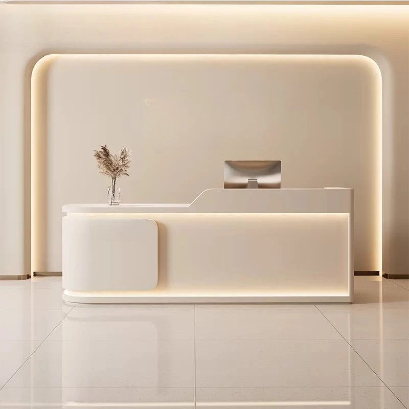 Minimalist Beauty Reception Desks Luxury Modern Simple Aesthetic Reception Desks Unique Display Escritorio Commercial Furniture