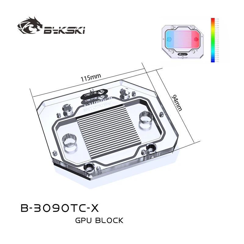 

Bykski B-3090TC-X Backplate Water Block for RTX 3090 Series GPU /Video Card / Universal VRAM Heat Sink Cooling /Copper Radiator